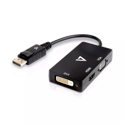 Revendeur officiel V7 Adaptateur DisplayPort (m) vers VGA, HDMI ou DVI (f)