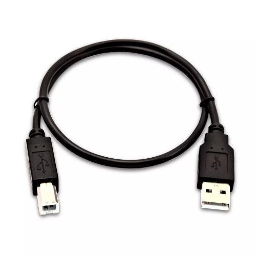 Revendeur officiel V7 USB A (mâle) vers USB B (mâle), 0,5 mètre (1,6 pied) – Noir