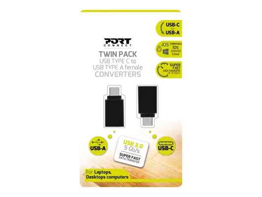 PORT DESIGNS Twin Pack - USB Type C to USB Type A - PORTDESIGNS - Câble USB - visuel 10
