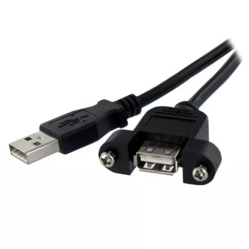 Achat StarTech.com Rallonge de câble USB 2.0 à montage sur panneau / goulotte A vers A de 30cm - F/M - Noir - 0065030835404