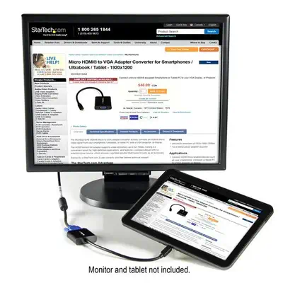 StarTech Adaptateur convertisseur Micro HDMI vers VGA pour - Câble HDMI - visuel 2