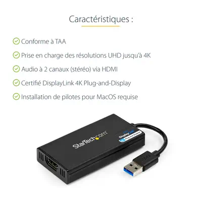 StarTech Adaptateur vidéo multi-écrans USB 3.0 vers HDMI - Câble HDMI - visuel 8