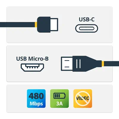 StarTech Câble USB-C vers Micro USB-B de 50cm, Câble de - visuel 5
