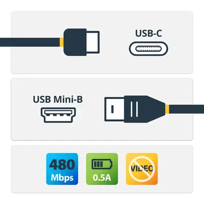 StarTech Câble USB-C vers Mini-USB de 2m, Câble de - visuel 3
