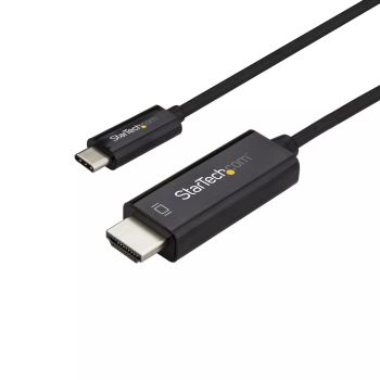 Achat StarTech.com Adaptateur USB-C vers HDMI 1m - Câble Vidéo USB Type-C Vidéo DP Alt Mode vers HDMI 2.0 - Câble d'Écran DP 1.2 HBR2 4K 60 Hz - Compatible Thunderbolt 3 - Noir au meilleur prix