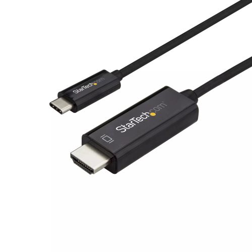 Revendeur officiel StarTech.com Adaptateur USB-C vers HDMI 3m - Câble Vidéo USB Type C vers HDMI 2.0 - 4K60Hz - Compatible Thunderbolt 3 - Convertisseur USB-C à HDMI - DP 1.2 Alt Mode HBR2 - Noir