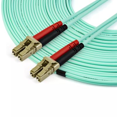 Câble Fibre Optique Multimode de 1m LC/UPC à LC/UPC OM4, Fibre Zipcord  50/125µm LOMMF/VCSEL, Réseaux 100G, Faible Perte d'Insertion, Cordon de