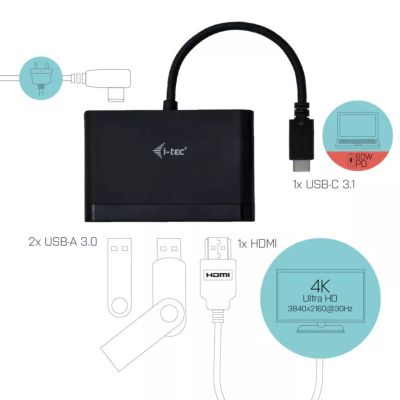 Achat I-TEC USB-C HDMI and USB Adapter with Power sur hello RSE - visuel 3