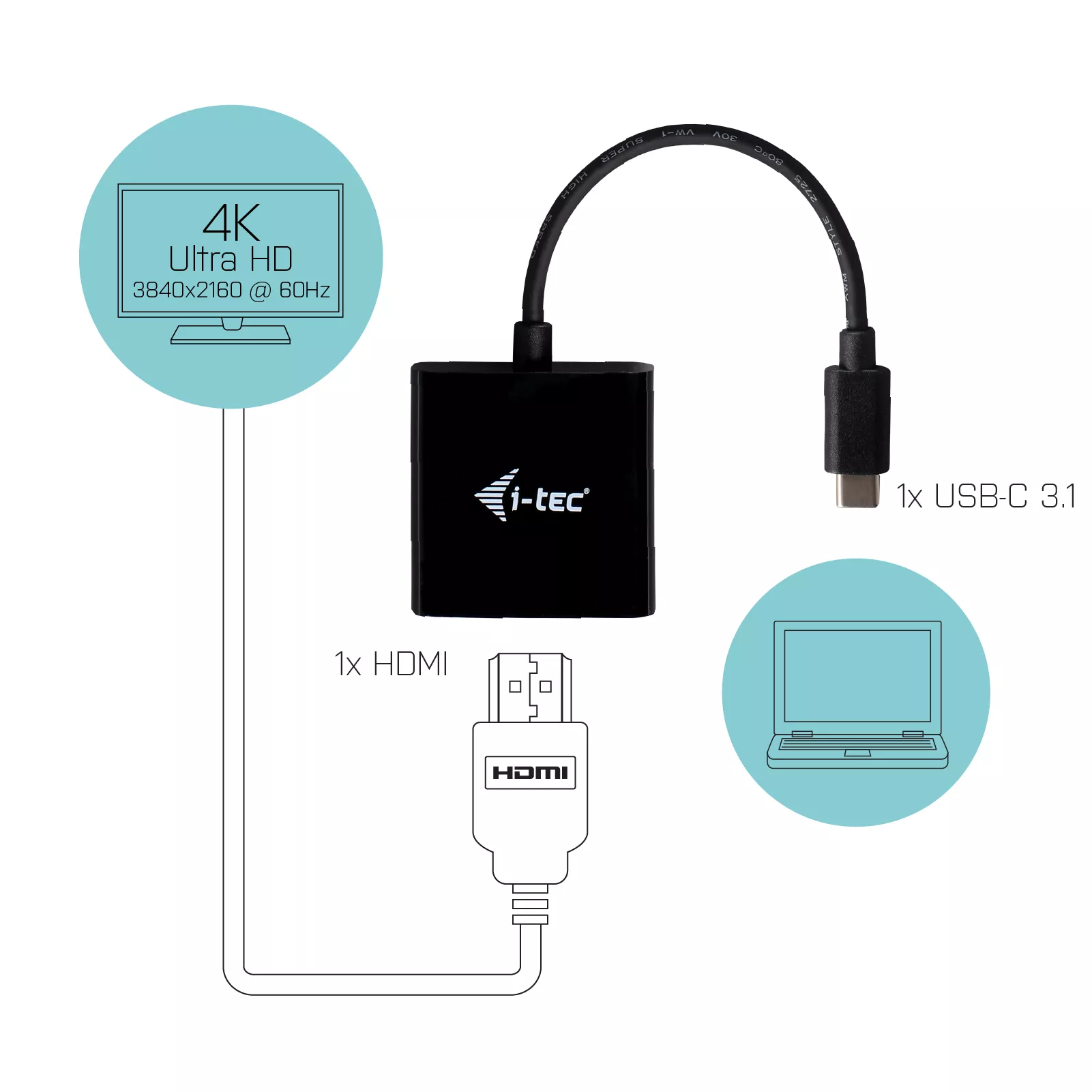 Achat I-TEC USB C to HDMI Adapter 1xHDMI 4K sur hello RSE - visuel 3