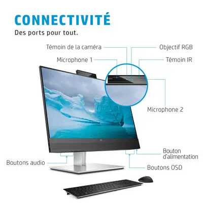 HP E24mv G4 23.8p IPS FHD Conferencing Monitor 16:9 1000 - Ecran Ordinateur - visuel 7