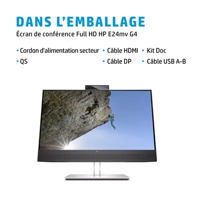 HP E24mv G4 23.8p IPS FHD Conferencing Monitor 16:9 1000 - Ecran Ordinateur - visuel 9