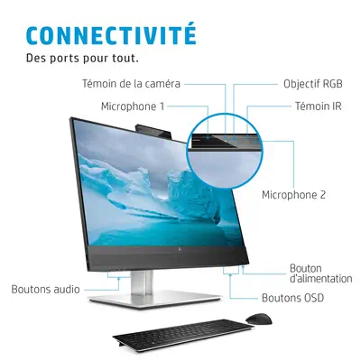 Écran de conférence FHD HP E24mv G4 - Ecran Ordinateur - visuel 3