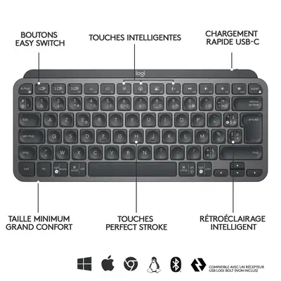 Logitech MX Keys Mini Logitech - visuel 1 - hello RSE - LOGITECH PRÉSENTE LES TOUCHES ÉMOJIS, DICTÉE ET ACTIVER/DÉSACTIVER LA SOURDINE