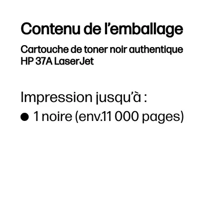 Cartouche de toner noir authentique HP 37A LaserJet - Toner - visuel 3