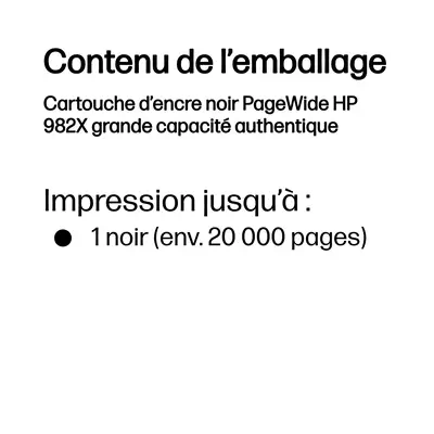 Cartouche d’encre noir PageWide HP 982X grande capacité authentique - Cartouches d'encre - visuel 3