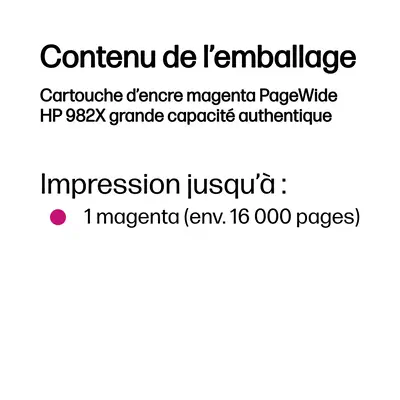 Cartouche d’encre magenta PageWide HP 982X grande capacité authentique - Cartouches d'encre - visuel 3