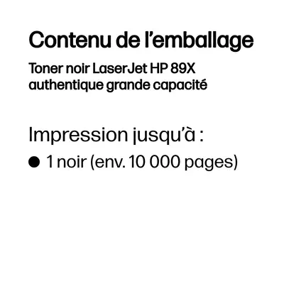 Toner noir LaserJet HP 89X authentique grande capacité - visuel 4