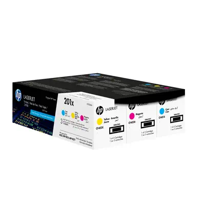 201X LaserJet, lot de 3 cartouches de toner grande capacité authentiques, cyan/magenta/jaune - HP - Toner - visuel 8