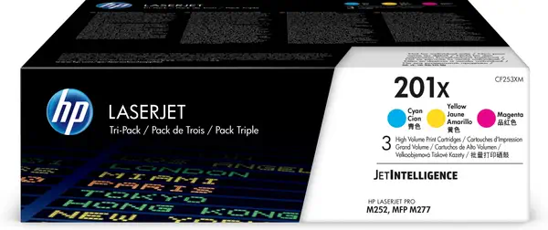 201X LaserJet, lot de 3 cartouches de toner grande capacité authentiques, cyan/magenta/jaune - HP - Toner - visuel 1