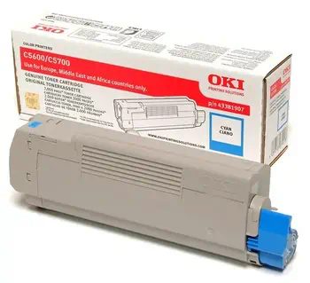OKI C5600, C5700 cartouche de toner cyan capacité standard comparaison