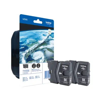 Pack de deux cartouches d'encre LC985BKBP2 Brother originales – Noir. - Cartouches d'encre - visuel 1