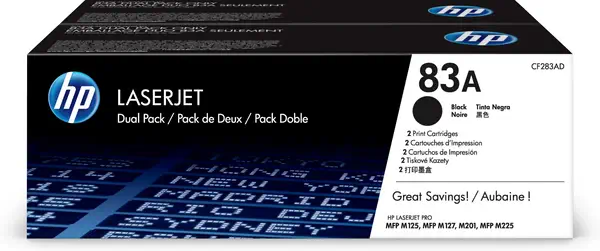 Pack de 2 toners HP LaserJet 83A noir authentiques - Toner - visuel 5