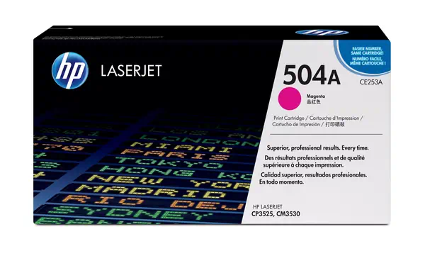 Achat Toner HP 504A original Colour LaserJet Toner cartridge CE253A