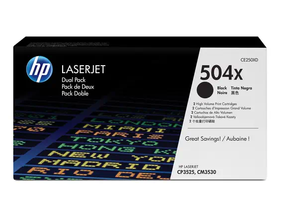 504X pack de 2 toners LaserJet noir grande capacité authentiques - HP - Toner - visuel 1
