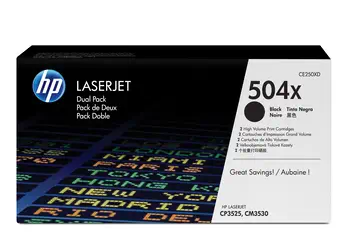 504X pack de 2 toners LaserJet noir grande capacité authentiques garantie