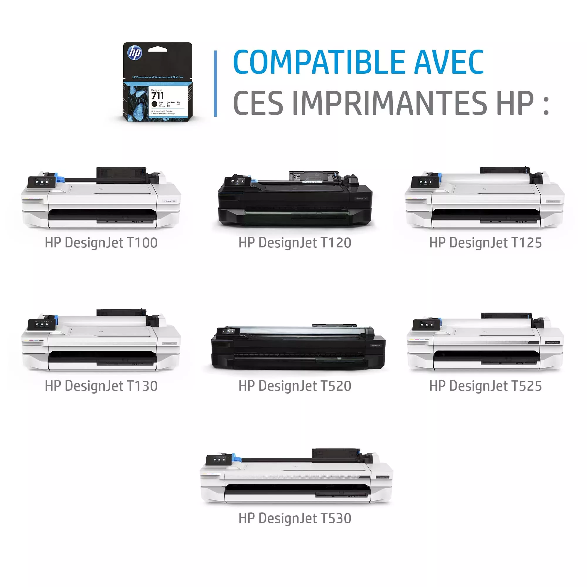Vente HP 711 original Ink cartridge CZ130A cyan standard HP au meilleur prix - visuel 2
