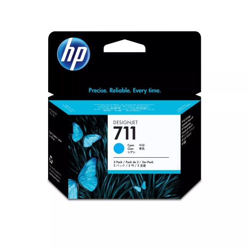 Vente HP 711 original Ink cartridge CZ134A cyan standard capacity 3 au meilleur prix