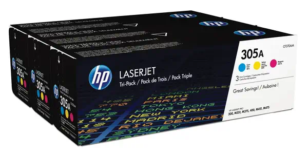 305A pack de 3 toners LaserJet cyan/magenta/jaune authentiques - HP - Toner - visuel 2
