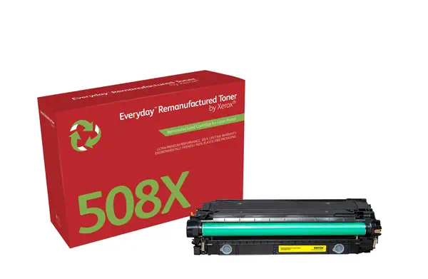 Toner remanufacturé Jaune Everyday™ de Xerox compatible avec HP 508X (CF362X), Grande capacité - visuel 1