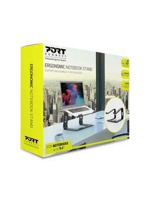 Port Designs 901103 Support de livres Supports de Laptop Aluminium, Noir 39,6 cm (15.6") - Accessoire - visuel 4
