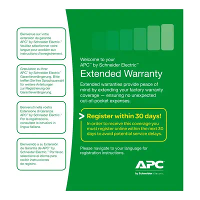 APC WBEXTWAR1YR-AC-01 extension de garantie et support 1 année(s) - Garantie Onduleur - visuel 2