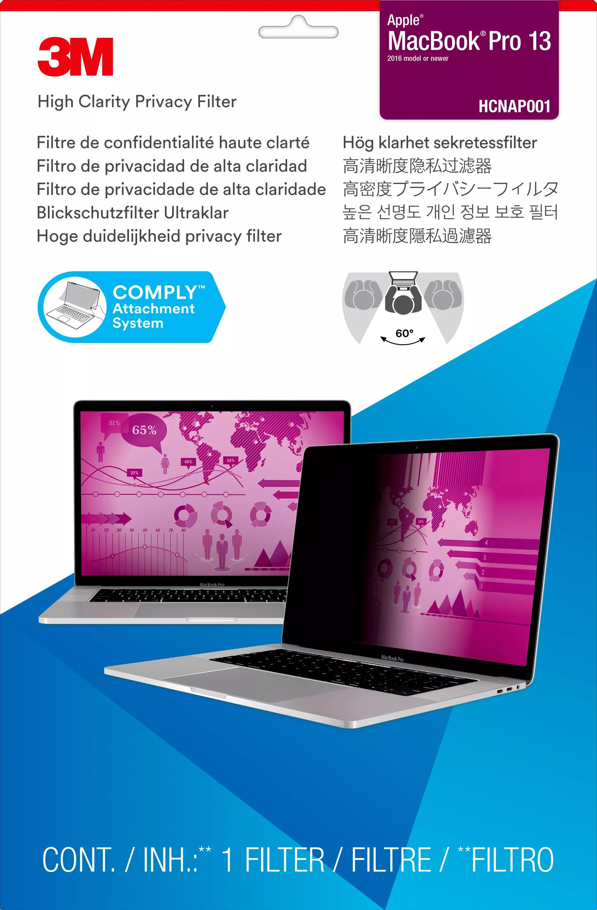 Vente 3M High Privacy Filter for 13i Apple MacBook 3M au meilleur prix - visuel 2