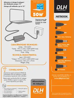 DLH ALIMENTATION SECTEUR UNIVERSELLE 50W - Chargeur et alimentation - visuel 3
