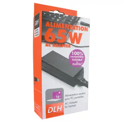 ALIMENTATION SECTEUR 65W FUJITSU / TOSHIBA / DYNABOOK 100% COMPATIBLE (sauf USB-C) - DLH - Chargeur et alimentation - visuel 2