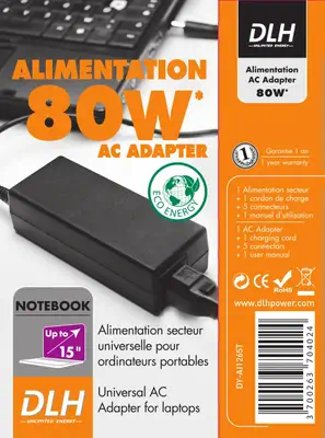 DLH ALIMENTATION SECTEUR UNIVERSELLE 80W - Chargeur et alimentation - visuel 2