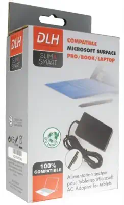 ALIMENTATION SECTEUR 65W pour MICROSOFT Surface Pro 4 / Surface Pro 5 / Surface Pro 6 / Surface Pro  - DLH - Accessoires Tablette - visuel 3