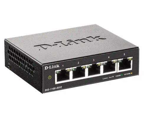 D-Link DGS-1100-05V2/E commutateur réseau Géré L2 Gigabit Ethernet D-Link - visuel 1 - hello RSE - Déploiement et gestion simples