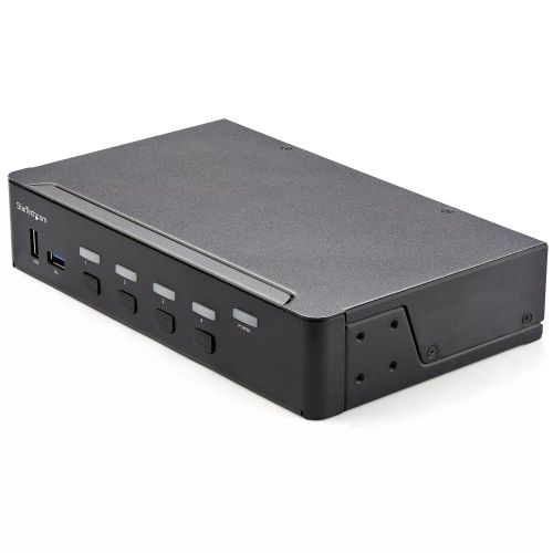 Revendeur officiel StarTech.com Commutateur KVM HDMI à 4 Ports - Moniteur Unique 4K 60Hz Ultra HDR - Commutateur KVM de Bureau HDMI 2.0 avec Hub USB 3.0 à 2 Ports (5Gbps) et 4x USB 2.0 HID, Audio - TAA