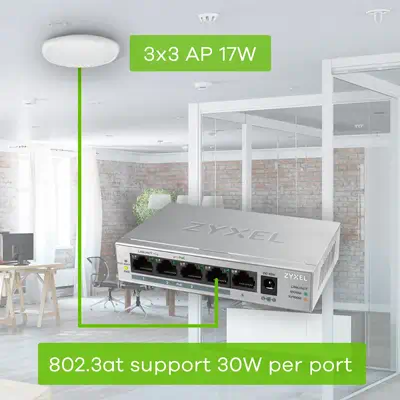 Zyxel GS1005HP Non-géré Gigabit Ethernet (10/100/1000) Connexion Ethernet, supportant l'alimentation - Switchs et Hubs - visuel 5