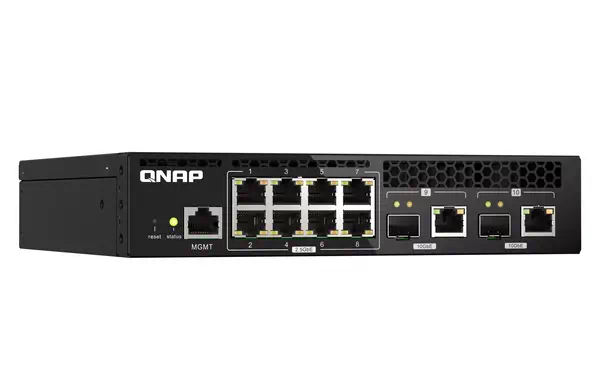 QNAP QSW-M2108R-2C commutateur réseau Géré L2 2.5G Ethernet QNAP - visuel 1 - hello RSE - Conception en demi-largeur, 2 modèles en 1U