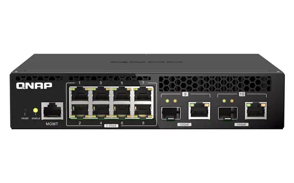 Vente Switchs et Hubs QNAP QSW-M2108R-2C 8x 2.5GbE 2x 10GbE SFP+ NBASE sur hello RSE