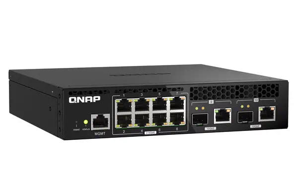 Achat QNAP QSW-M2108R-2C 8x 2.5GbE 2x 10GbE SFP+ NBASE sur hello RSE - visuel 3