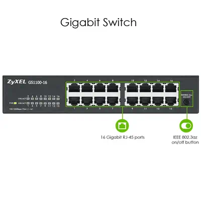 Zyxel GS1100-16 Non-géré Gigabit Ethernet (10/100/1000) - Switchs et Hubs - visuel 6