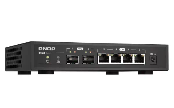 QNAP QSW-2104-2S commutateur réseau Non-géré 2.5G Ethernet Noir QNAP - visuel 1 - hello RSE - Flexibilité maximale avec plusieurs ports Ethernet 10G et 2,5G