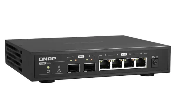 QNAP QSW-2104-2S commutateur réseau Non-géré 2.5G Ethernet Noir QNAP - visuel 1 - hello RSE - Détection et blocage des boucles