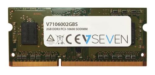 Revendeur officiel Mémoire 2GB DDR3 PC3-10600 - 1333mhz SO DIMM Notebook Module de mémoire - V7106002GBS